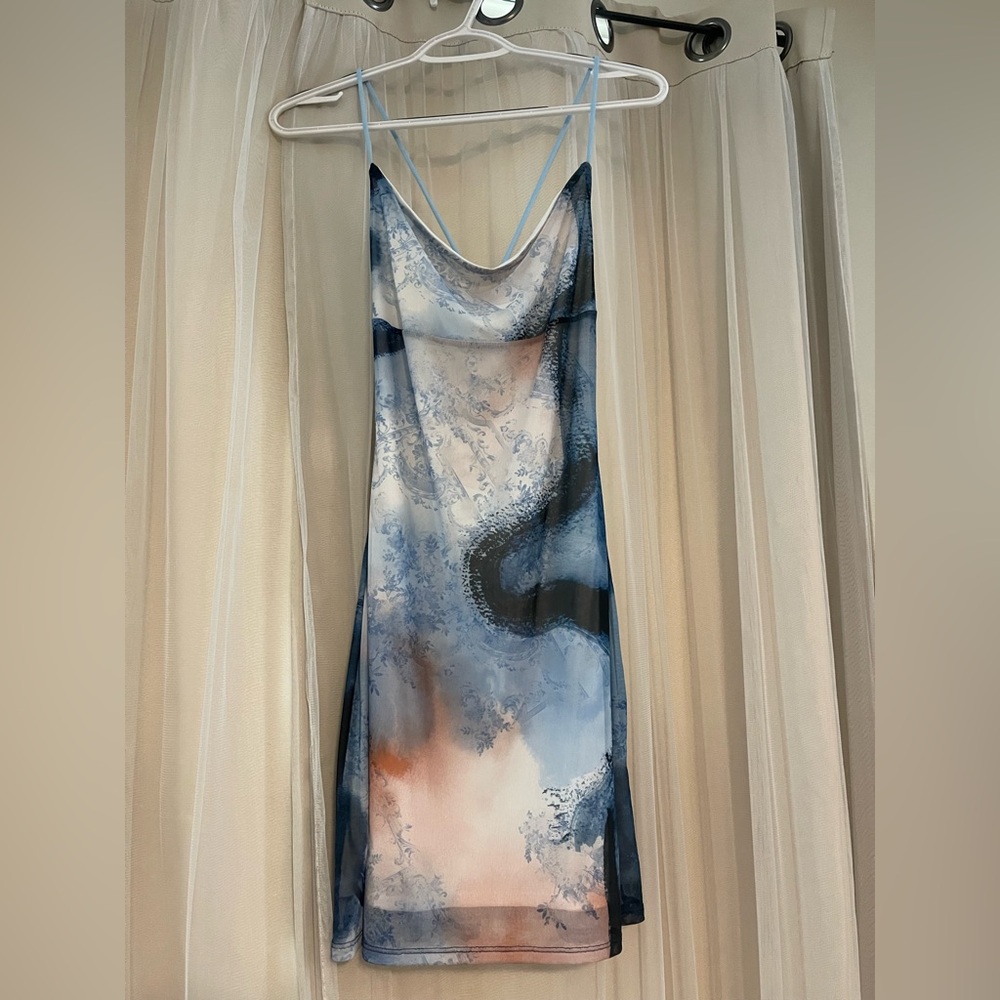 Abstract Print Slip Dress